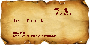 Tohr Margit névjegykártya